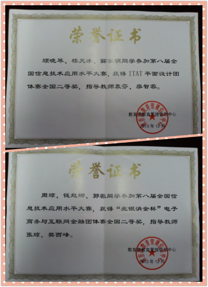 获奖证书
